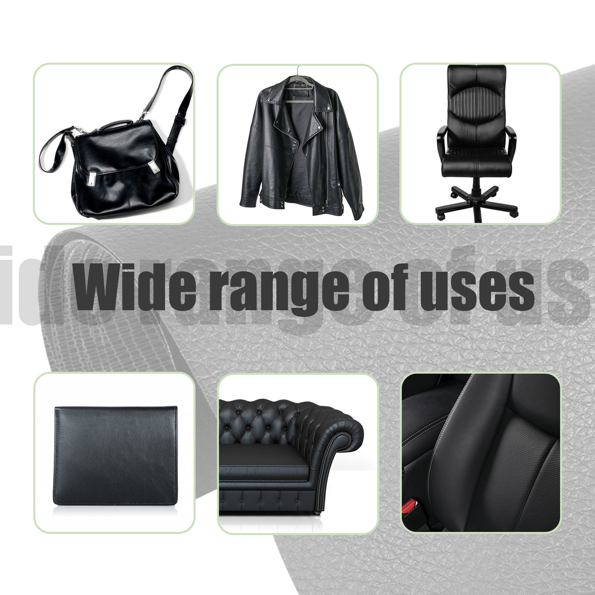 Self-adhesive repair patch artificial leather 50x138 cm Black Black Black Variety