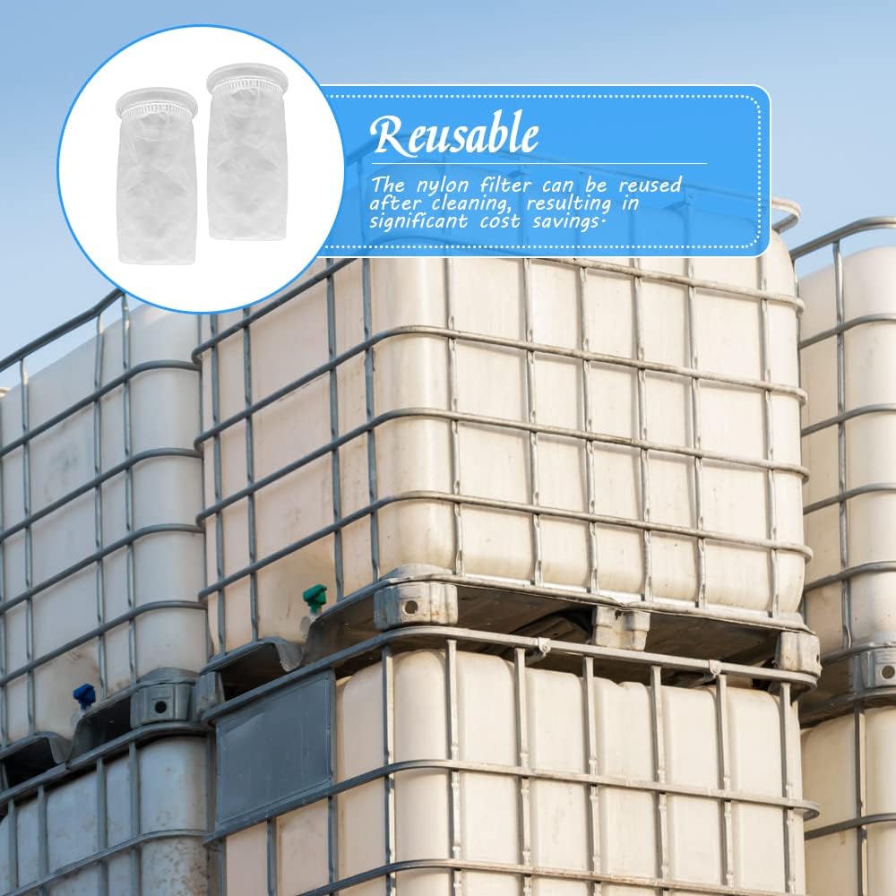 2pcs Nylon IBC Filter, IBC Rainwater Tank Filter Washable IBC Replacement Filter Nylon - IBC Tank Lid Fitting (105mm)