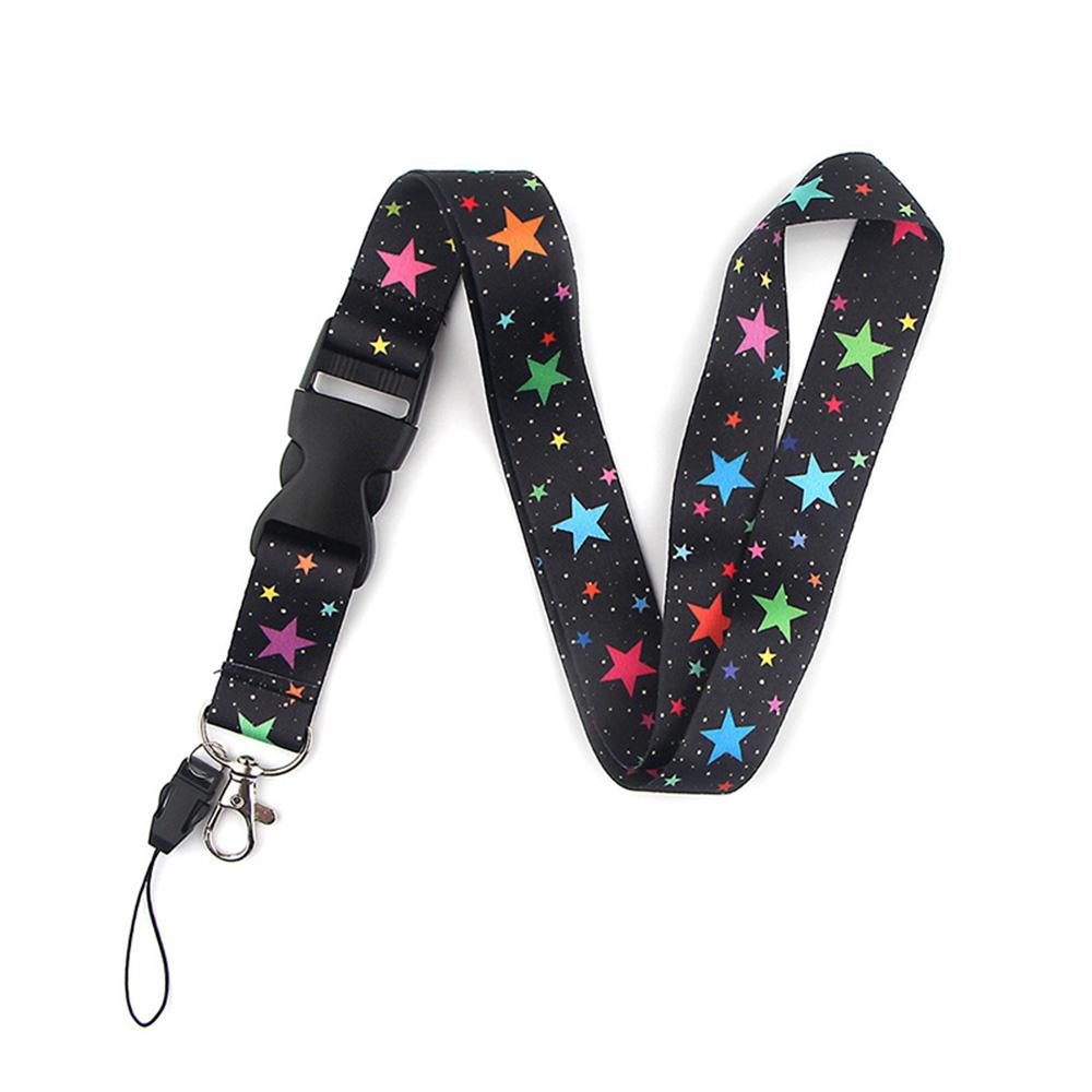 Smooth Sunflower, Stars Lanyard Black