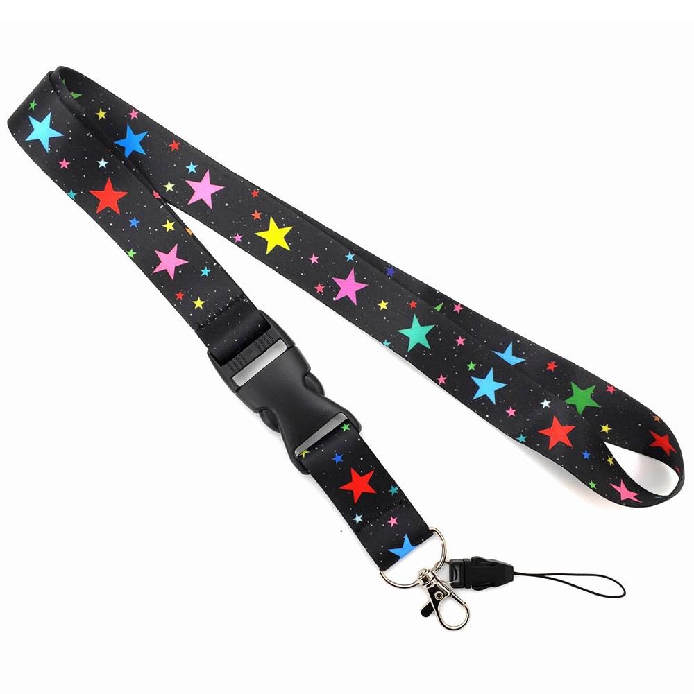 Smooth Sunflower, Stars Lanyard Black
