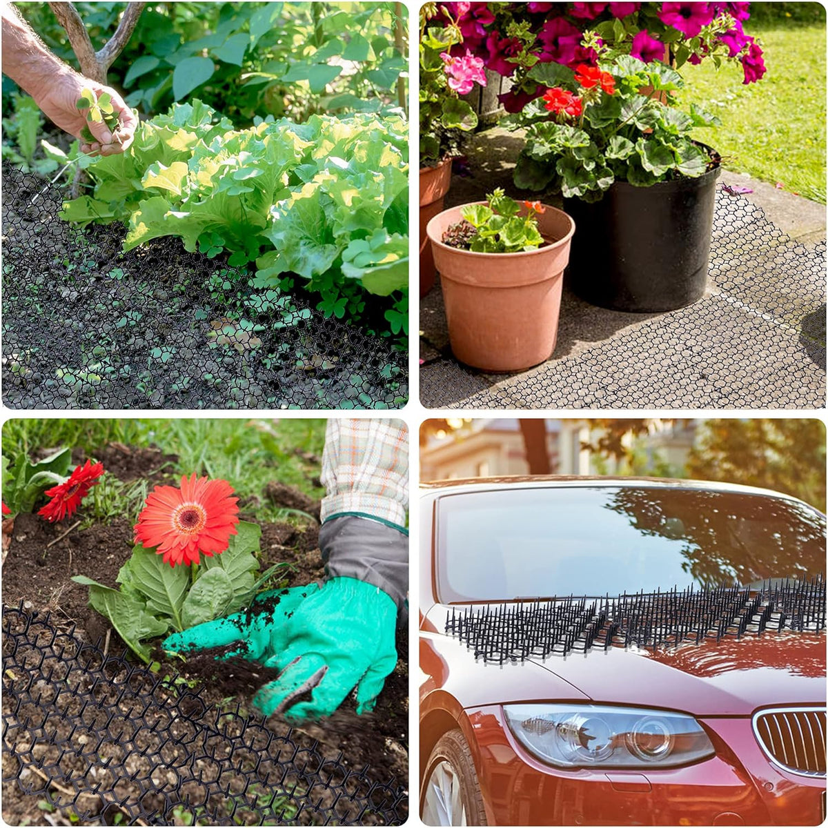 12 pcs 15 cm x 20 cm Spike Mat, Cat Scare with Spikes, Dog Mat, Plastic Net for Animals