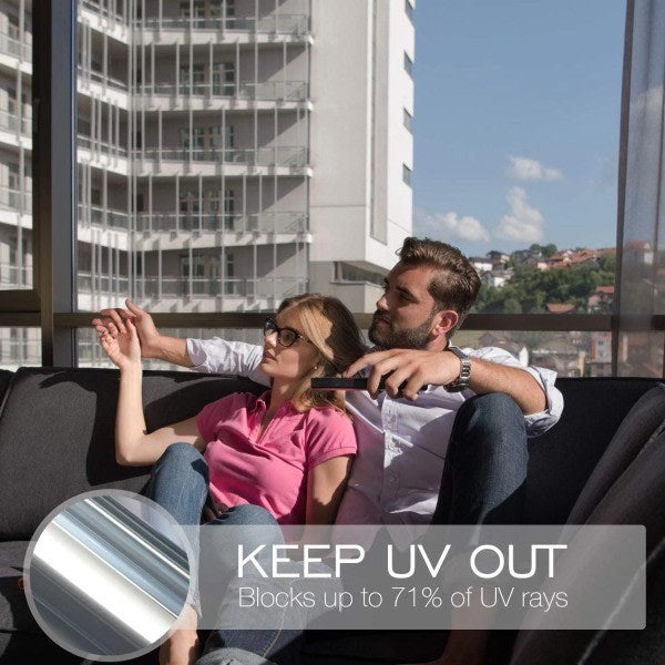 One-way mirror film window sun protection glass sticker - Campaign - Silver - Silver 40x200cm Silver-silver—max Silver-silver 40x200 cm