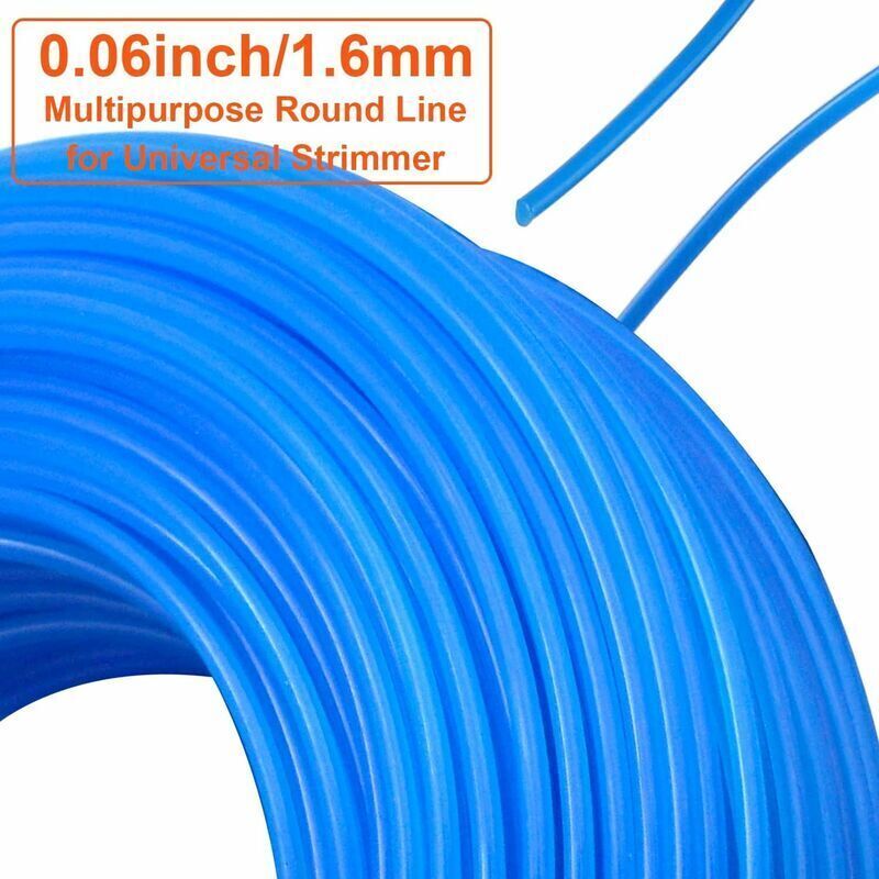 Round Nylon Wire Spool for Trimmer Brushcutter Diameter 1.6 mm Length 100 m, Replacement Wire Trimmer Wire..DEBUNS