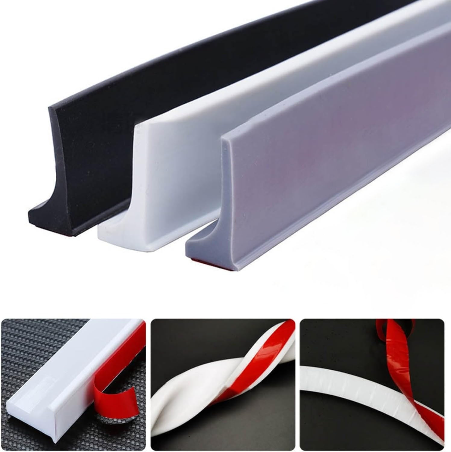 Shower Threshold / Water Barrier – Self-Adhesive Shower Strip – 2m White