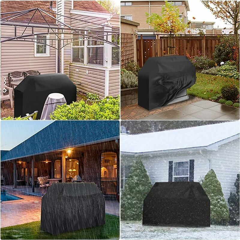 Grill Cover Waterproof Protection Windproof, tear-proof cover with straps and storage bag (145x61x117cm)--