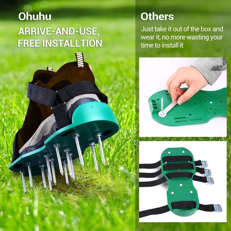 Lawn Aerator Sandals Free Installation, Grass Spike Shoes Grass Vertical Cutter Grass Shoes Garden