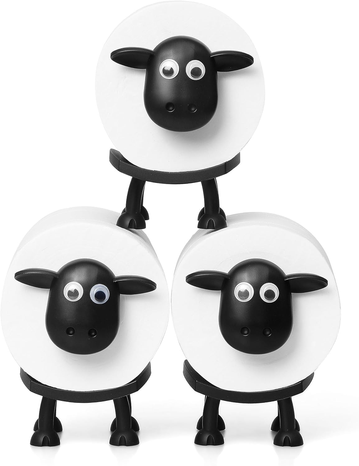 Toilet Paper Holder Sheep - Cute Bathroom Decor - Set of 3