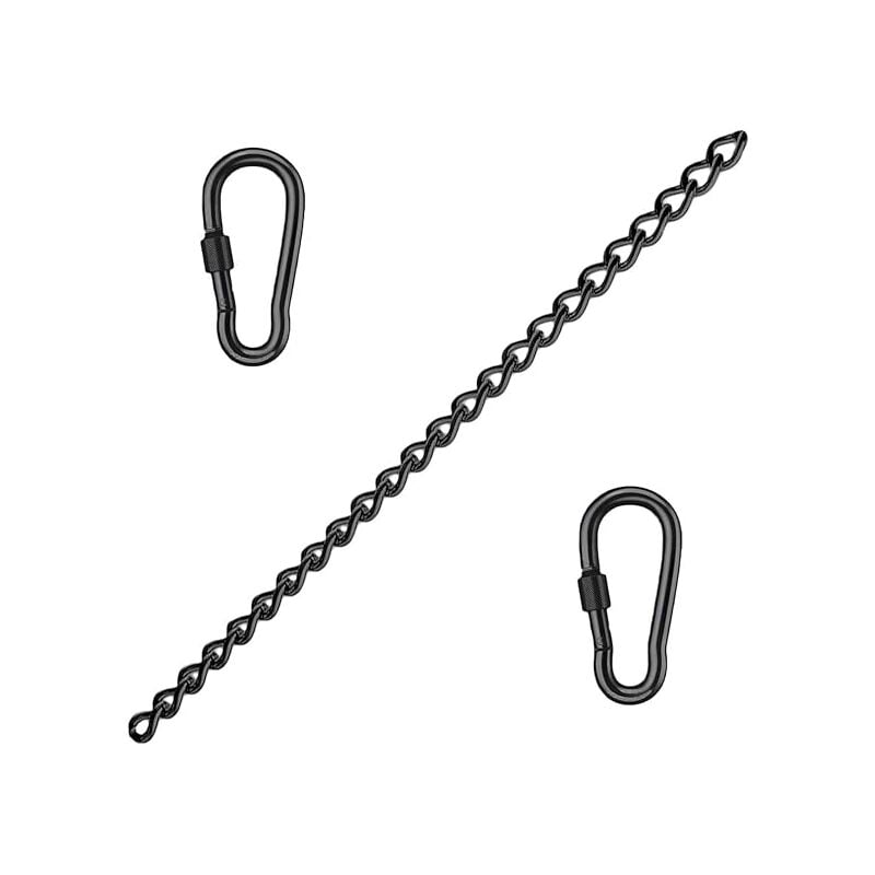 Stainless Steel Extension Chain for Hanging Chair with Two Carabiners - Extension for Hanging Chair and Hammock