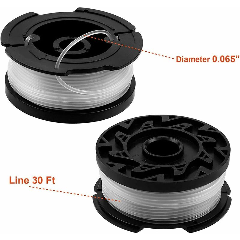 Black & Decker lawn mower spool, 6-pack, black