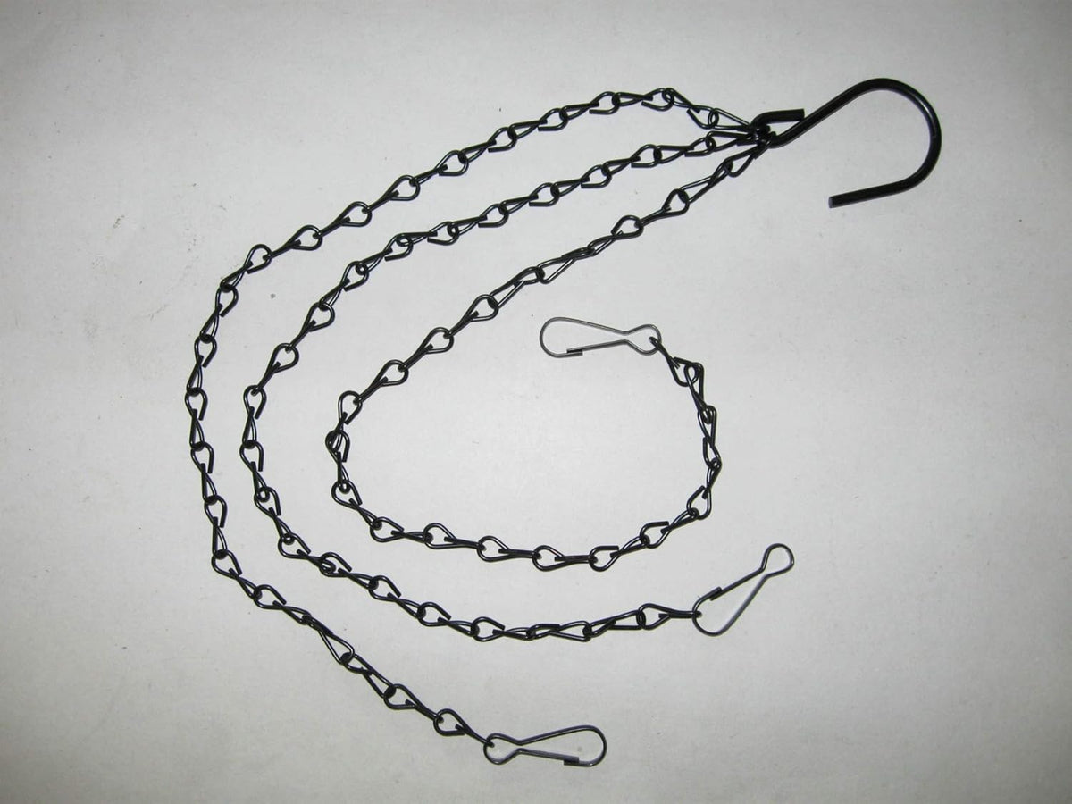 3-Pack Hanging Chain Set, Replacement Chain, Metal, Hanging Basket, Chains, Garden, Flower Pot, Plant Hanger with Clips and Hooks for Bird Feeders