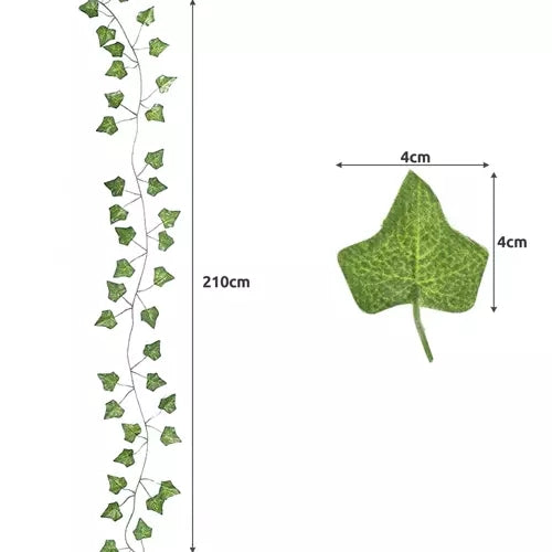 25 meters Ivy garland / Leaf garland - 2 m long Green