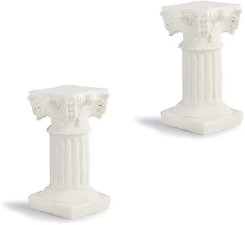 White Roman Pillar Greek Pillar Statue Indoor and Outdoor Modern Style Mini Resin Decoration (1 pc, white)