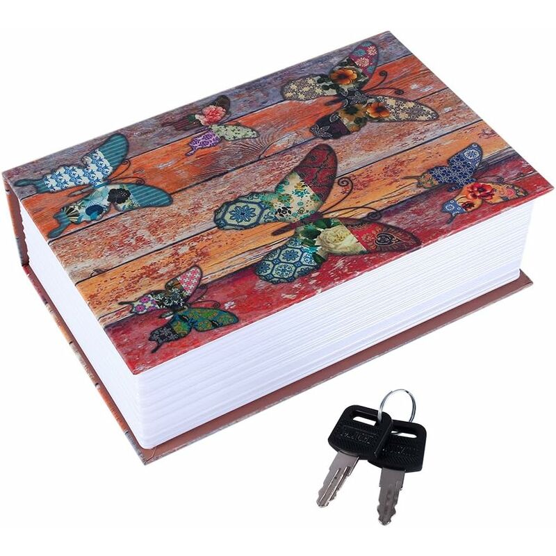 Creative Dictionary Book Safe, Book Shaped Hidden Secret Storage Safe, Secret Hiding Place for Money, Jewelry, Passport (Butterfly)