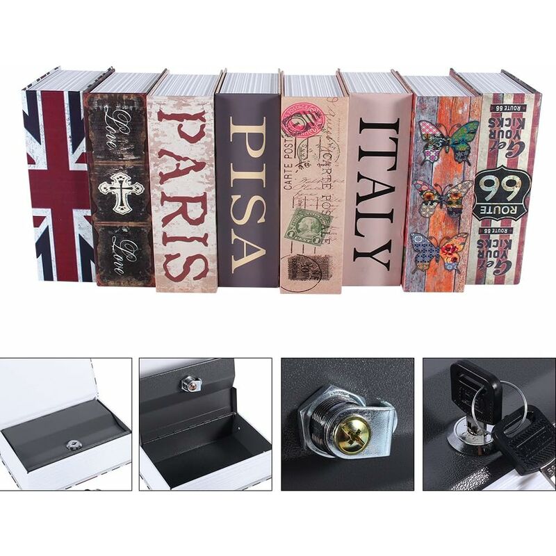 Creative Dictionary Book Safe, Book Shaped Hidden Secret Storage Safe, Secret Hiding Place for Money, Jewelry, Passport (Butterfly)