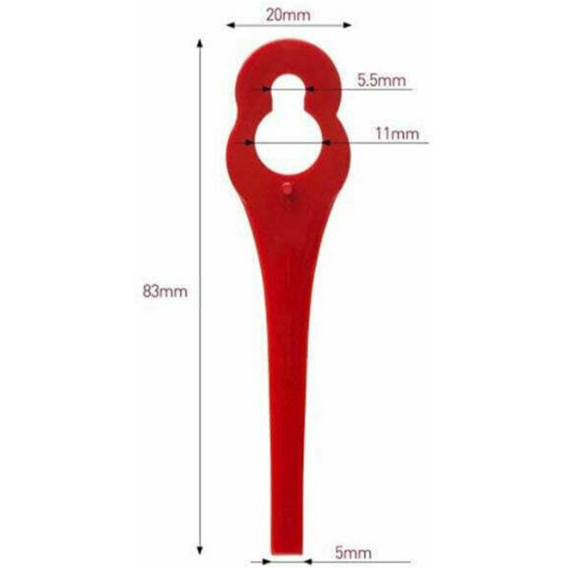 Pack of 100 Replacement Plastic Blades for Florabest LIDL FRTA 20 A1, FAT 18B3, FRT18A..DEBUNS Grass Trimmer