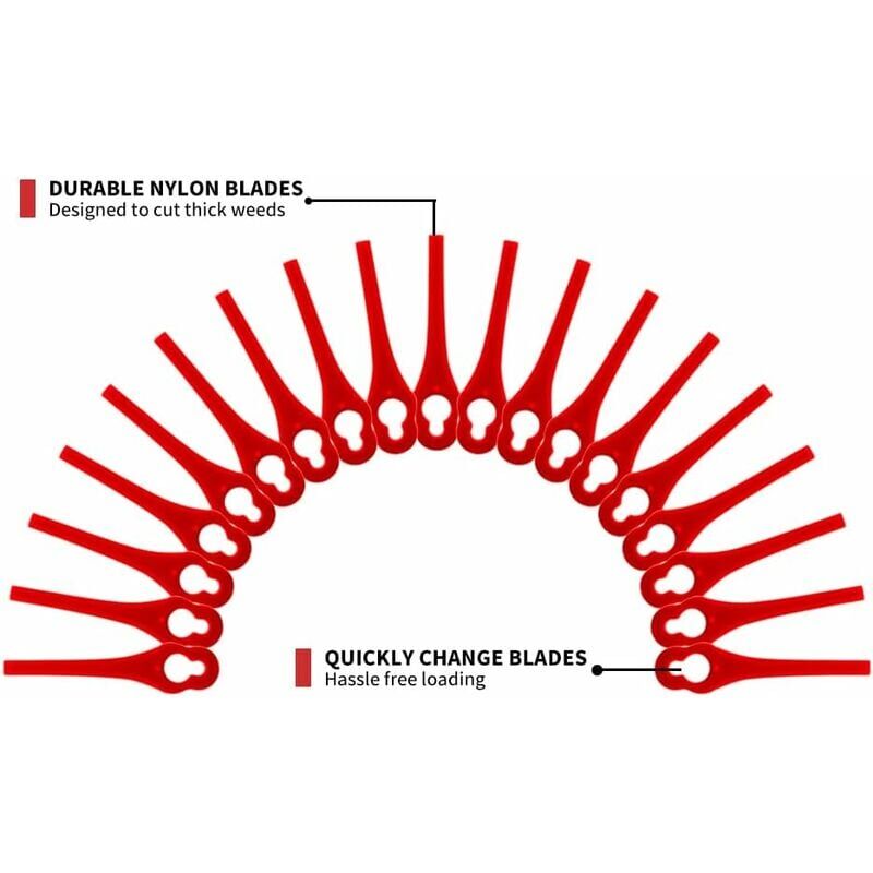 Pack of 100 Replacement Plastic Blades for Florabest LIDL FRTA 20 A1, FAT 18B3, FRT18A..DEBUNS Grass Trimmer