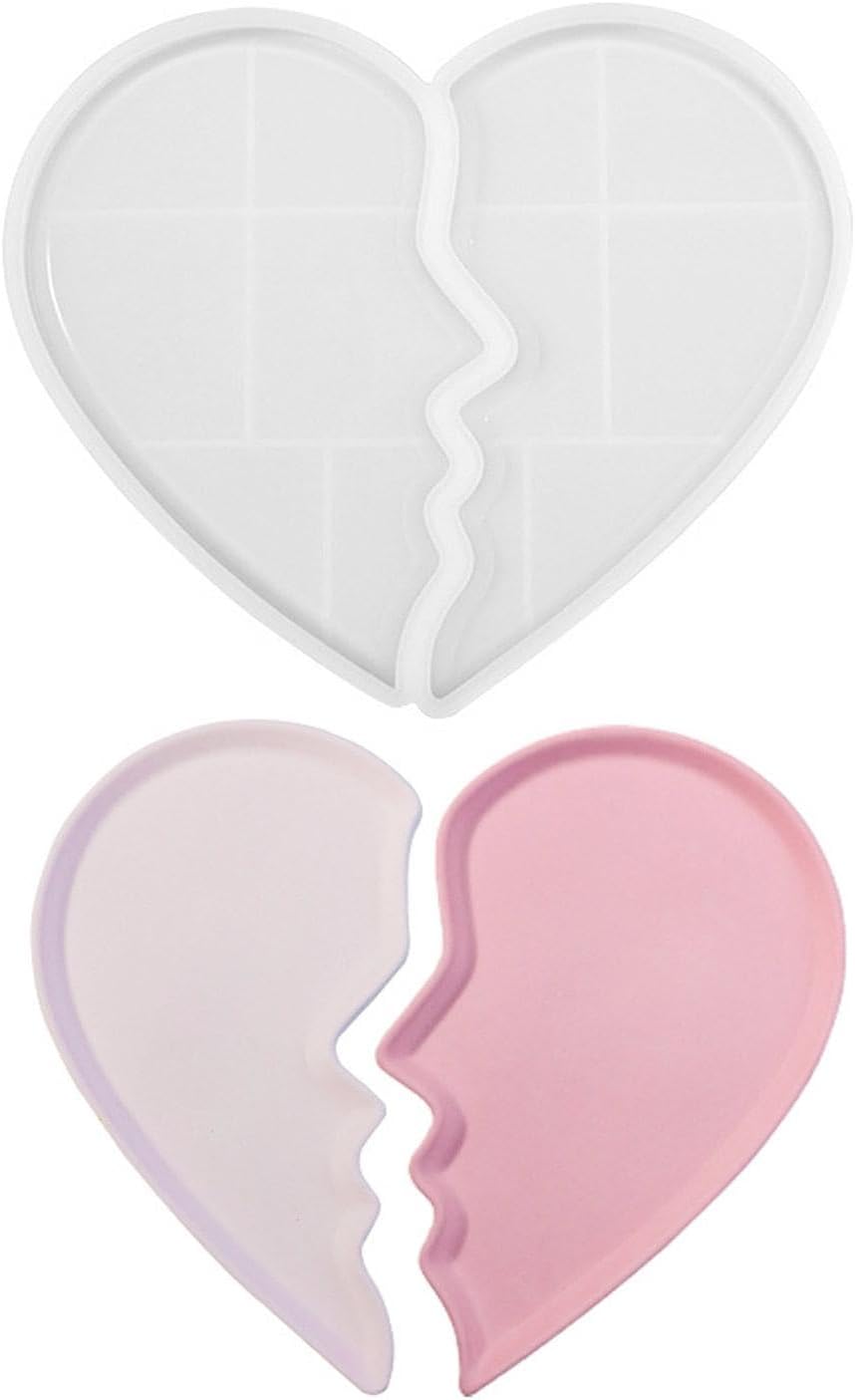 Heart Tray Mold – Jewelry Tray Mold Silicone, Jewelry Holder Resin Mold, Epoxy Resin Casting Mold, Jewelry Tray Dishes for Jewelry Storage