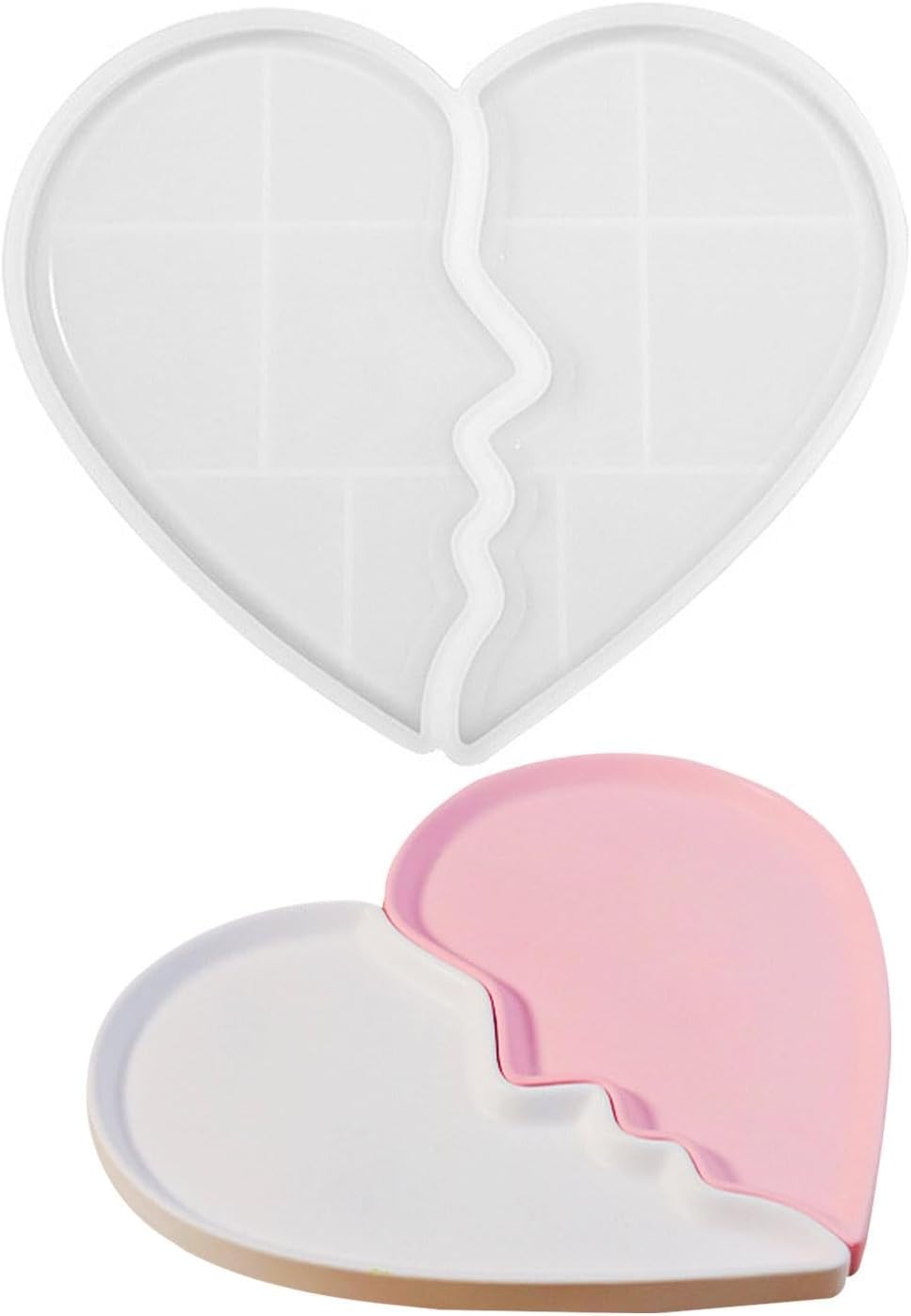 Heart Tray Mold – Jewelry Tray Mold Silicone, Jewelry Holder Resin Mold, Epoxy Resin Casting Mold, Jewelry Tray Dishes for Jewelry Storage