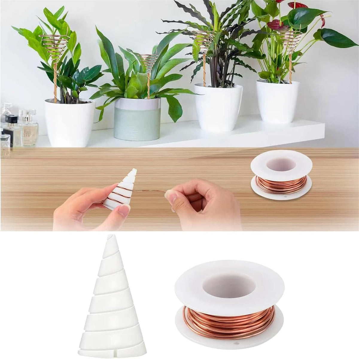 20 m copper wire for gardening and plants, pure copper wire for air plant stands and vegetable growing