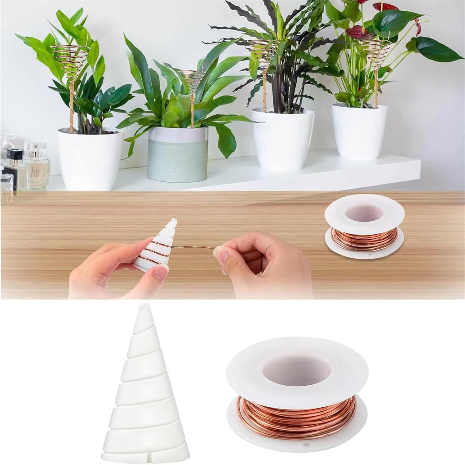 20 m copper wire for gardening and plants, pure copper wire for air plant stands and vegetable growing