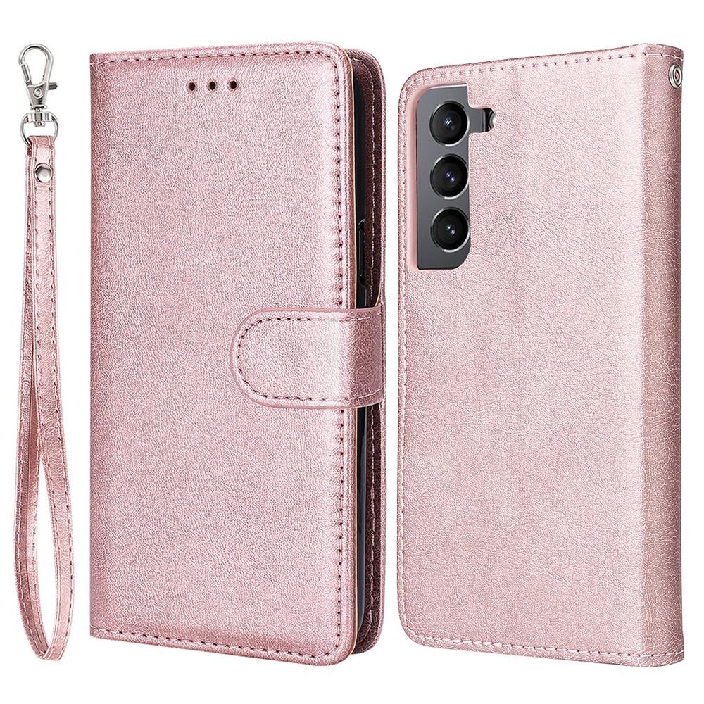 Compatible with Samsung S22 Magnetic 2-in-1 Phone Case/Wallet - Pink Pink gold Pink gold