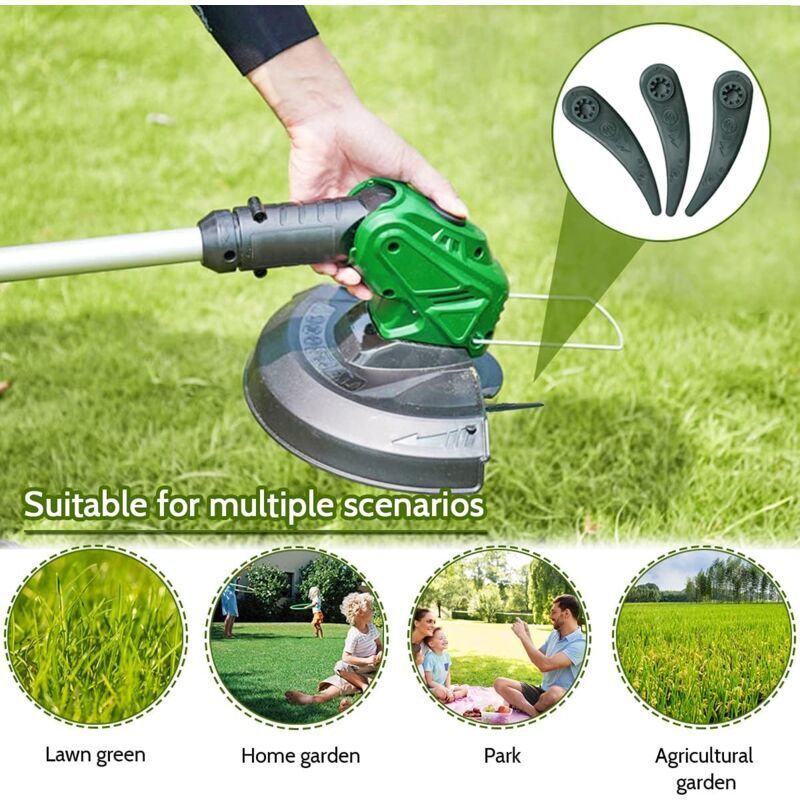 24-pack Bosch Grass Trimmer Blades for Bosch Durablade Art 23-18 LI Art 26-18 LI Grass Trimmers, Replacement Blades for Grass Trimmer. green Toothed edge