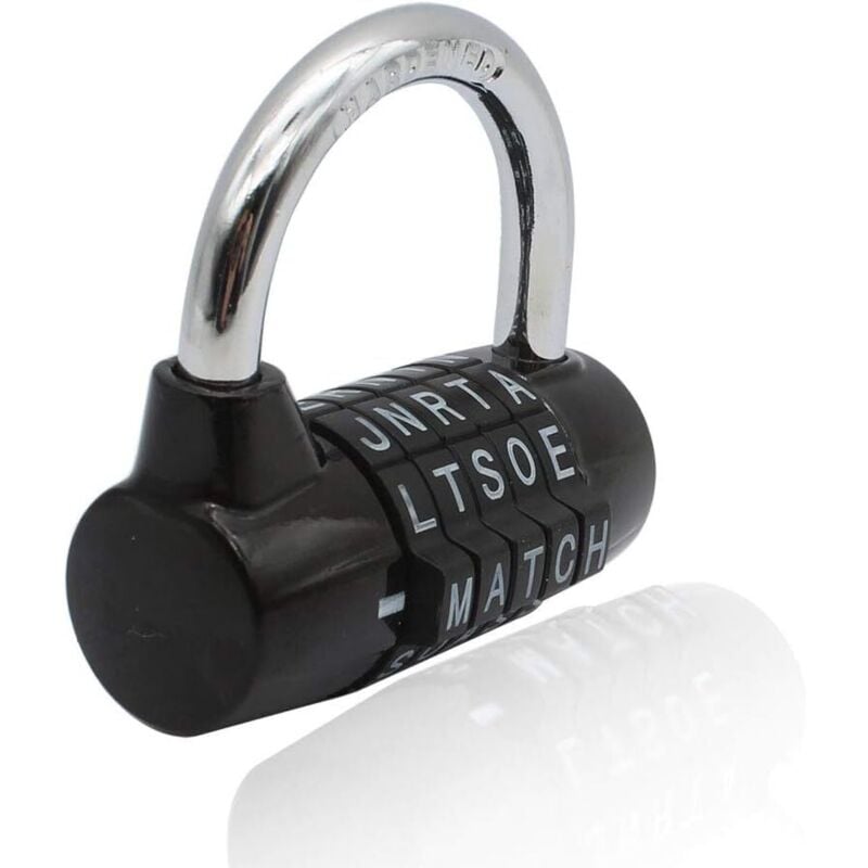 Combination Lock, Code Lock, Waterproof and Rustproof Combination Lock for Families, Schools, Businesses, Cabinets and Other Places (5 Letter Lock)