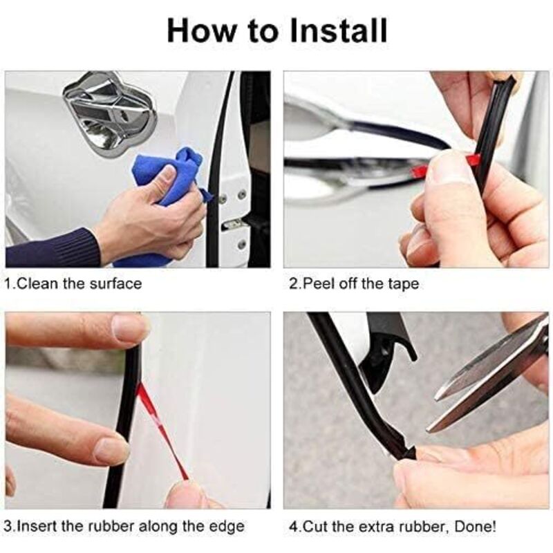 Car Door Protector Rubber Strip Door, 5M Car Door Edge Protector Door Strip Edge Strip Rubber Strip Anti-Scratch