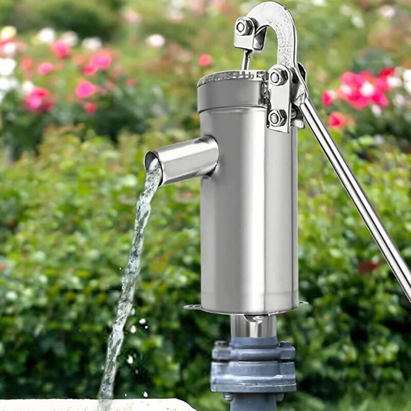 Stainless steel hand water pump - Hand pump - Manual water pump for groundwater up to 10 m depth