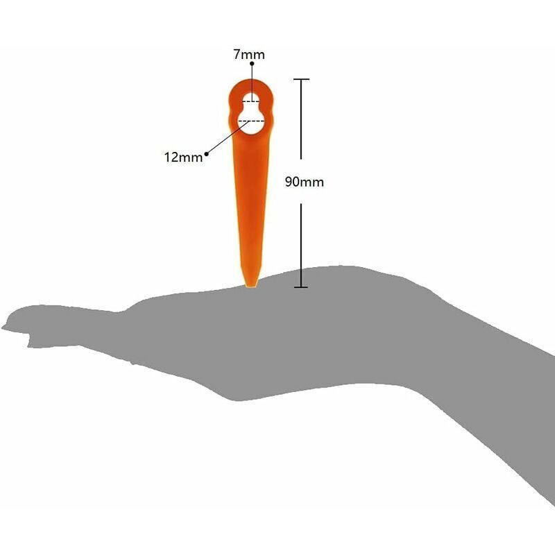 Pack of 100 Compatible Blades for Stihl PolyCut 2-2 PolyCut 3-2, FSA 45 FSA 57 FSE 52, Plastic Blades for Stihl Cordless Trimmer..DEBUNS