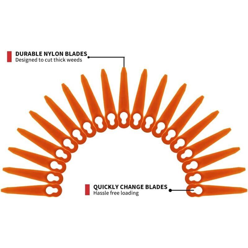 Pack of 100 Compatible Blades for Stihl PolyCut 2-2 PolyCut 3-2, FSA 45 FSA 57 FSE 52, Plastic Blades for Stihl Cordless Trimmer..DEBUNS