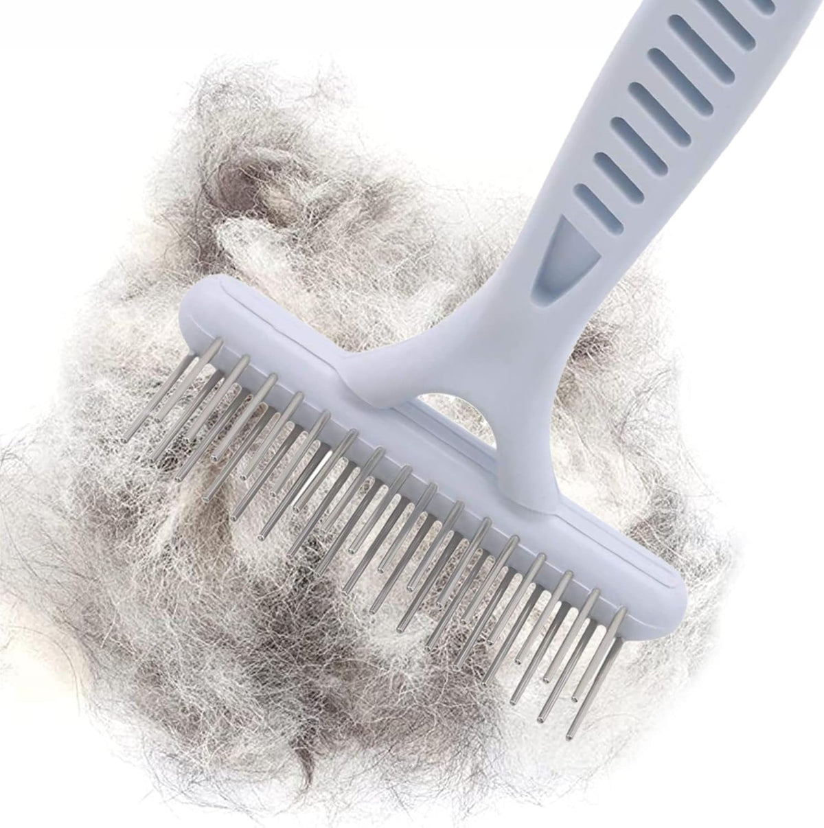 Undercoat Comb Dog Brush Dematting Self-Cleaning Lick Brush Puppy Brush Double Row Teeth Metal Comb for Removal Removes Loose Hair