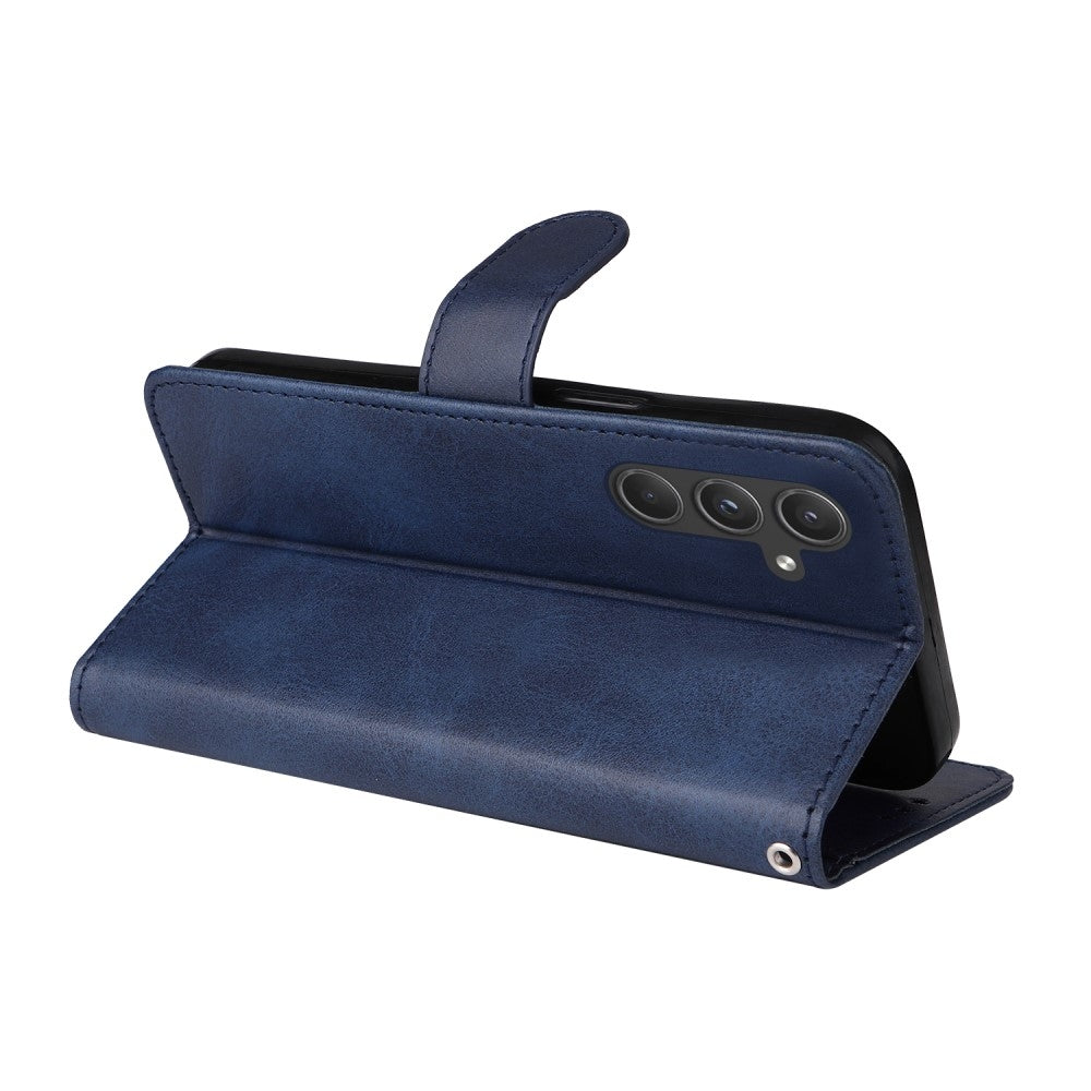 SKALO Samsung A55 5G PU Leather Wallet Case - Multiple Colors Blue