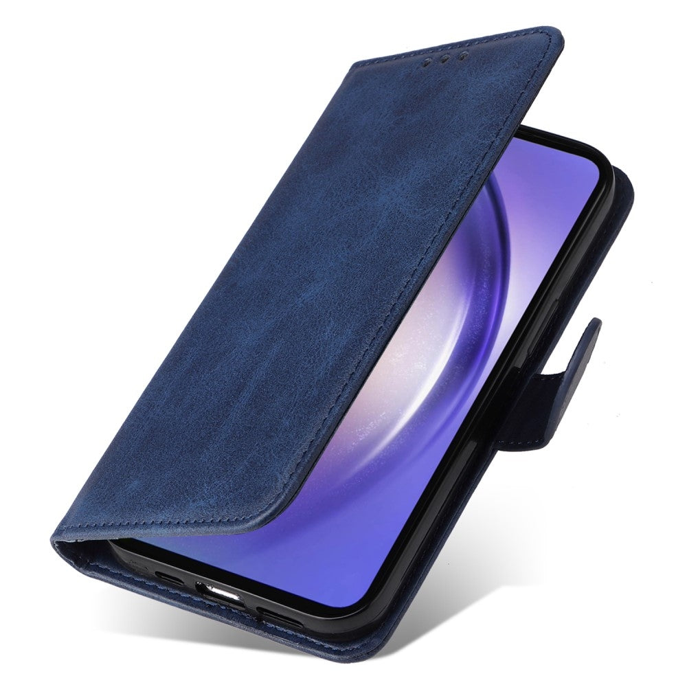 SKALO Samsung A55 5G PU Leather Wallet Case - Multiple Colors Blue