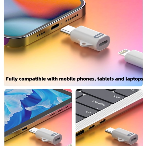 Compatible with iPhone, Lightning to USB-C adapter compatible with e.g. iPhone 15 White