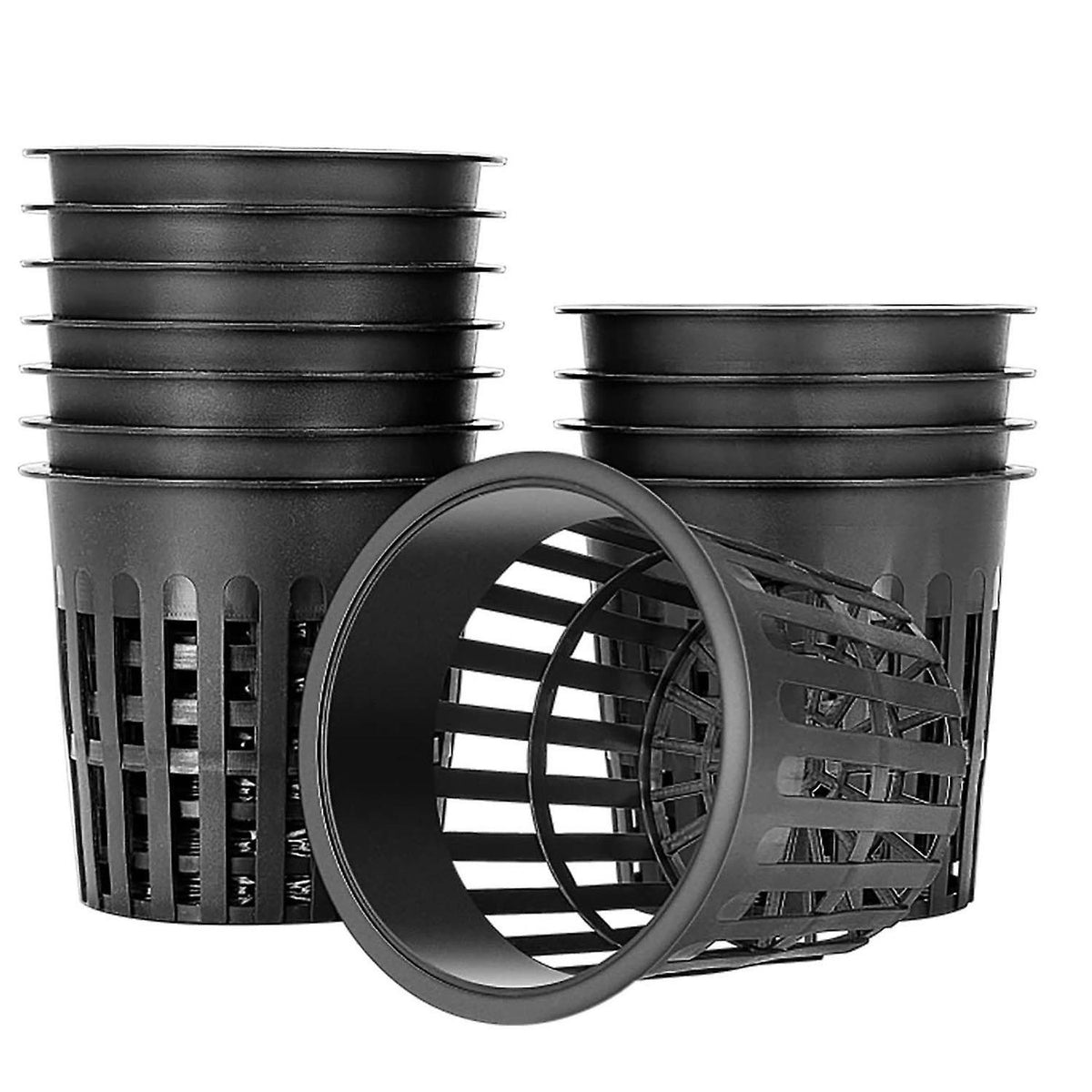 15-Pack 4-Inch Mesh Cups Slotted Mesh Wide Lip Filter Plant Net Pot Bucket Basket for Hydroponics