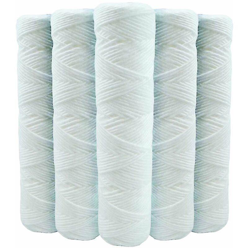 Set of 5 Spiral Water Filter Cartridges Anti-Sediment 10 Inch 254 mm - Compatible with 10 Inch Filters Made in France 5 Microns