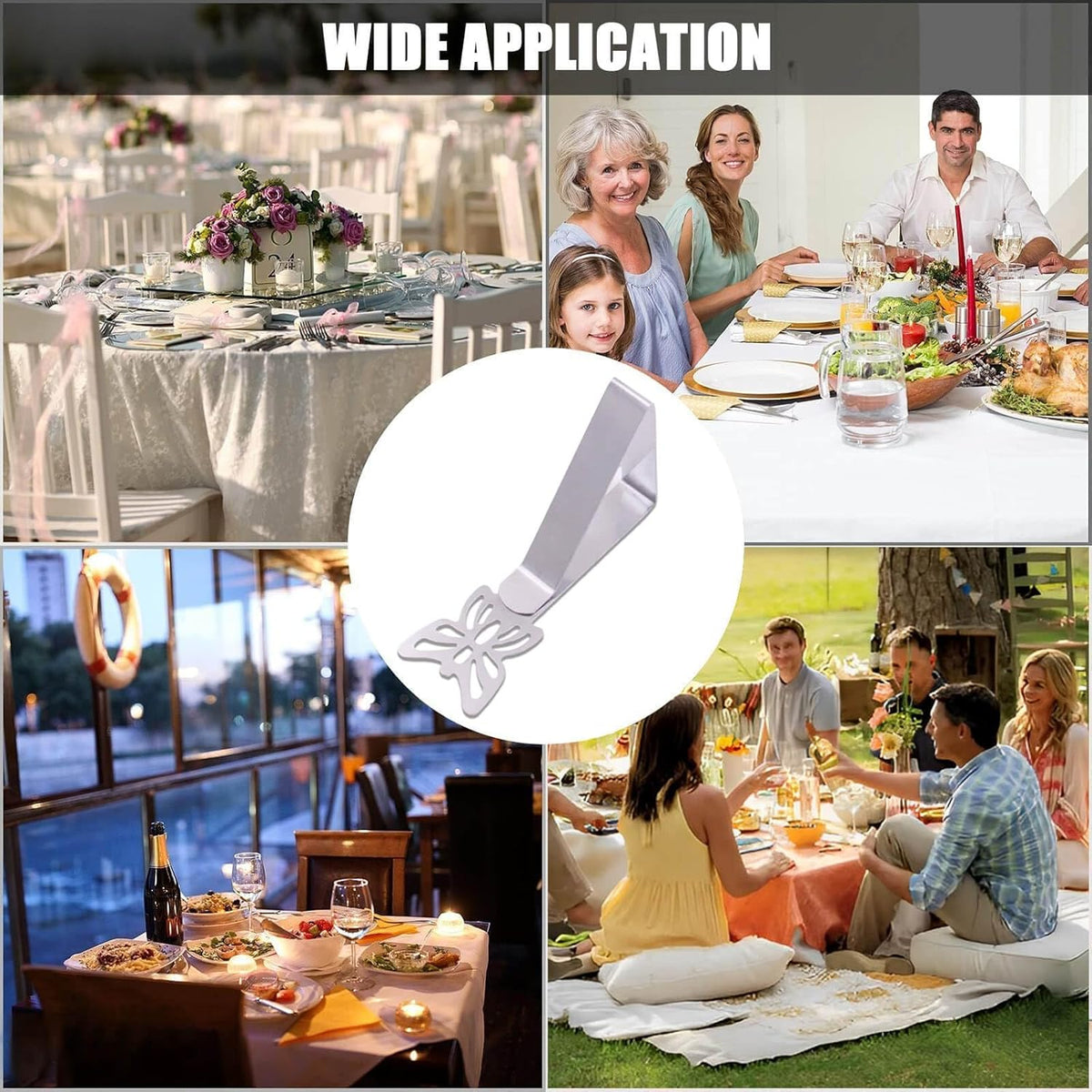 10-pack Tablecloth Clips for Thick Outdoor Tables, Butterfly Tablecloth Clip for Indoor Picnic Tables, Heavy Duty Stainless Steel Clip for Party W
