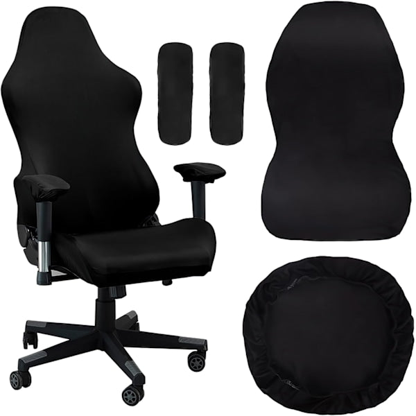 [QD] Gaming chair cover, with armrests, black stretchy chair cover, washable, for gaming chair, computer chair, swivel chair