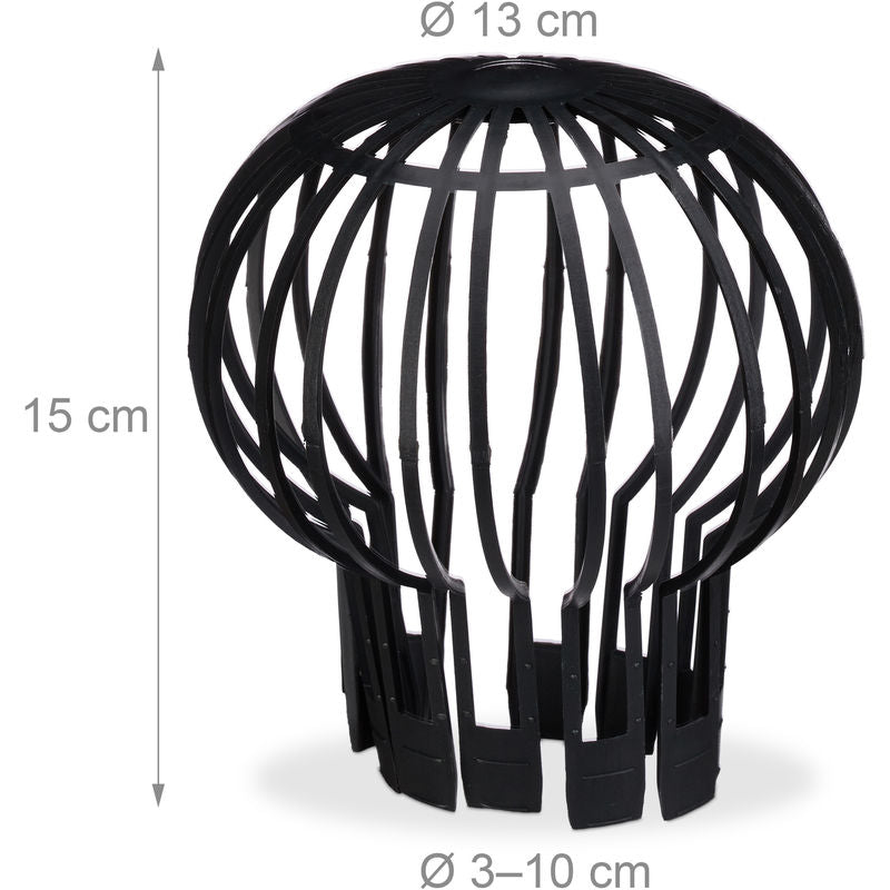 Downspout Cover, 4-pack, Plastic Basket, Leaf Catcher for Gutter, Rain Pipe Cover, Gutter Cover, Ø 13 cm, black