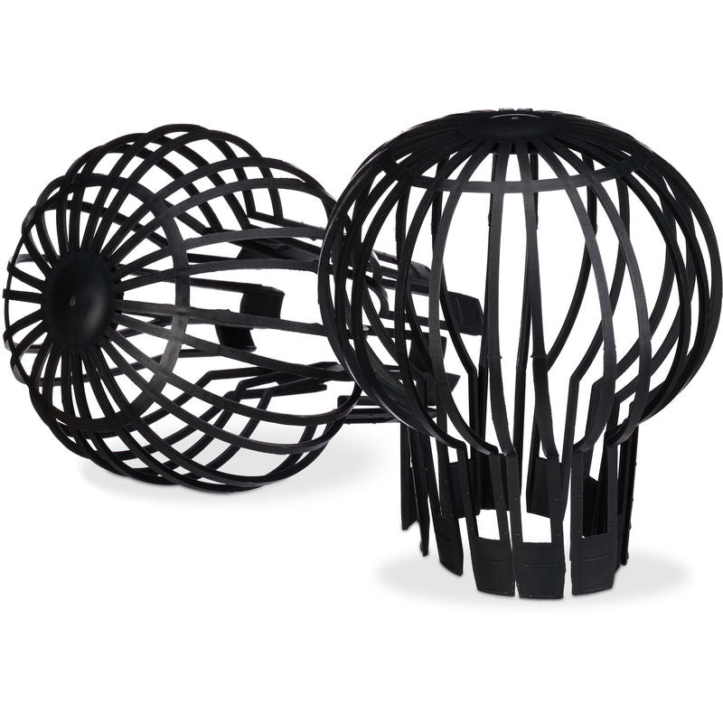 Downspout Cover, 4-pack, Plastic Basket, Leaf Catcher for Gutter, Rain Pipe Cover, Gutter Cover, Ø 13 cm, black