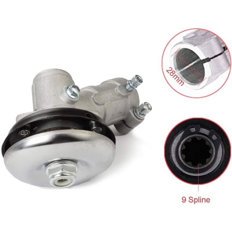 28mm Brushcutter Gearbox, Universal Brushcutter Gearbox for Grass Trimmer/Chainsaw (28mm, 9 Teeth Round)