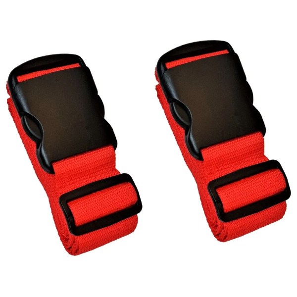 2-pack luggage strap with 2x metal luggage tag set red adjustable luggage strap luggage strap suitcase strap luggage strap suitcase