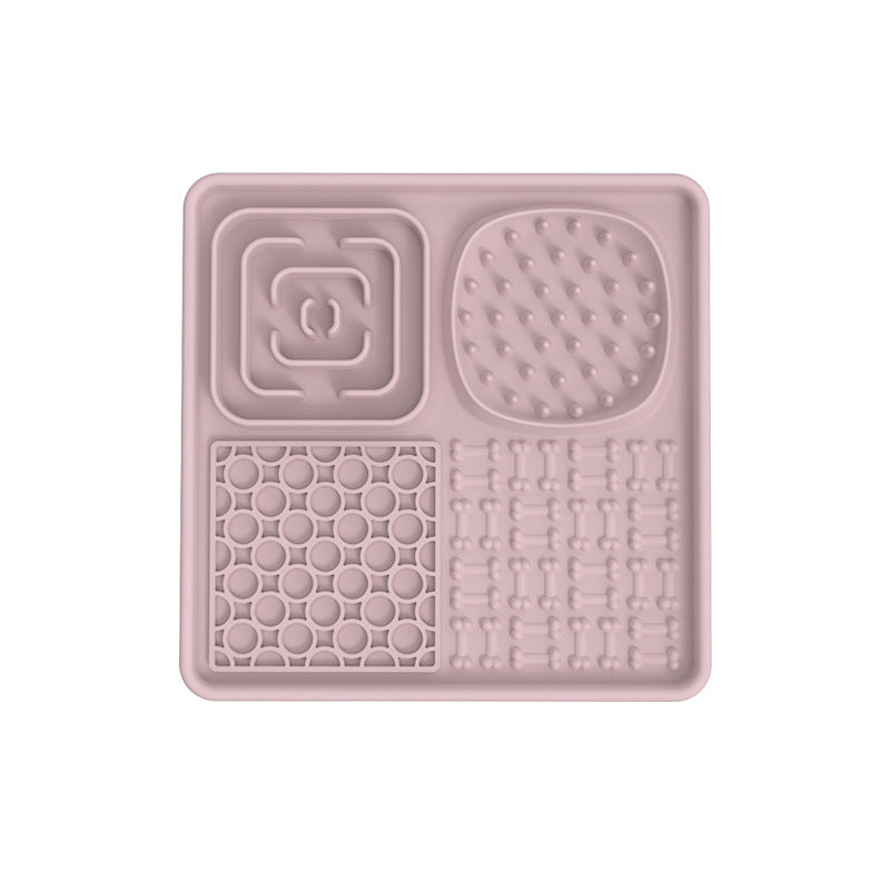 Pet Lick Mat, Food Bowl Pink (Square)
