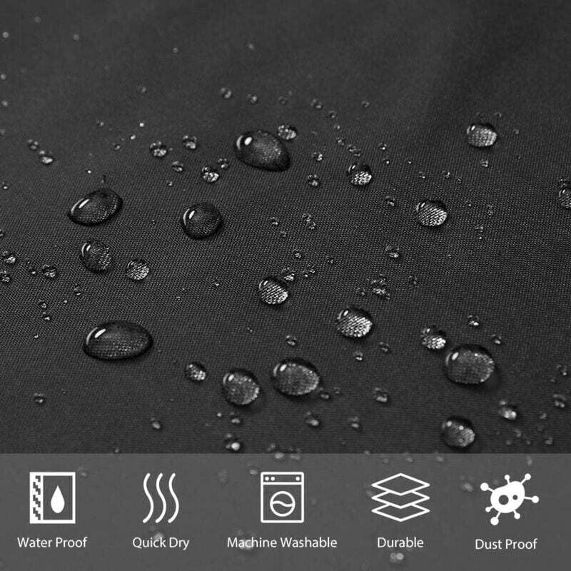 Black Shower Curtain Anti-Mildew, Washable Polyester Fabric, Waterproof Bathroom Curtain with Hooks - 100x180cm (WxH)