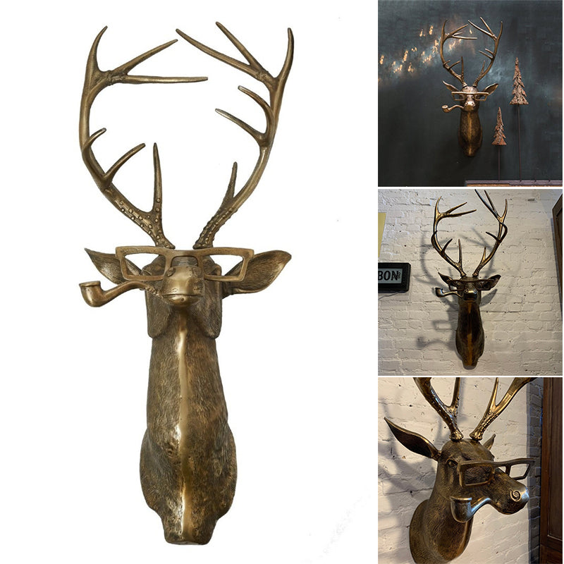 Frankie Stag Animal Resin Hanging Ornament Wall Art Front Door Decorative Pendant Housewarming Gift Deer