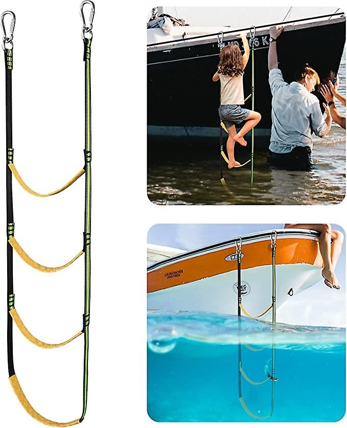 4-step rope ladder for boat, boat rope ladder extension, foldable auxiliary ladder for boat, swim ladder for sailboat, kayak - Perfet