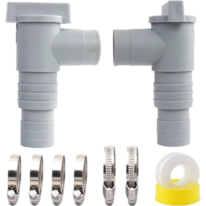 2-pack pool maintenance/shutoff valves with 32mm hose connection, pool shutoff valve, valve double split pool valve