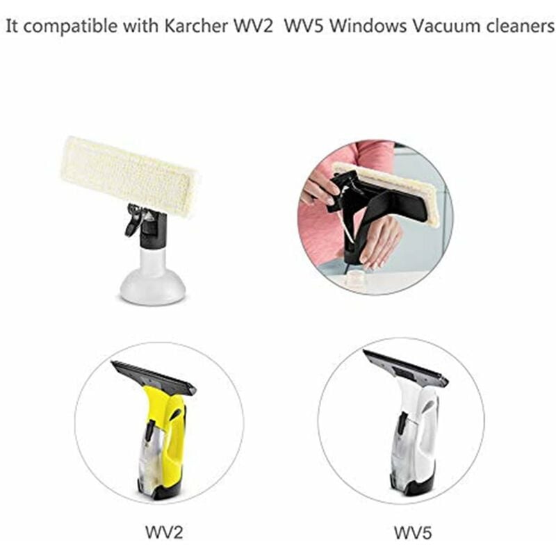 3-pack Microfiber Replacement Pads - For Kärcher WV2 WV5 Premium Plus Window Cleaner