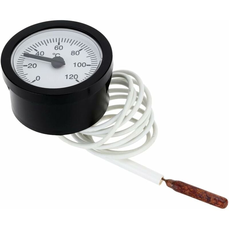 Dial Thermometer Capillary Temperature Gauge with 1m Sensor 0-120°C for Measuring Liquid Water